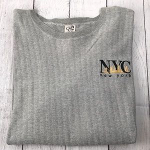 RARE Vintage 90's CAL CRU Adult's Single Stitch Embroidered New York Shirt